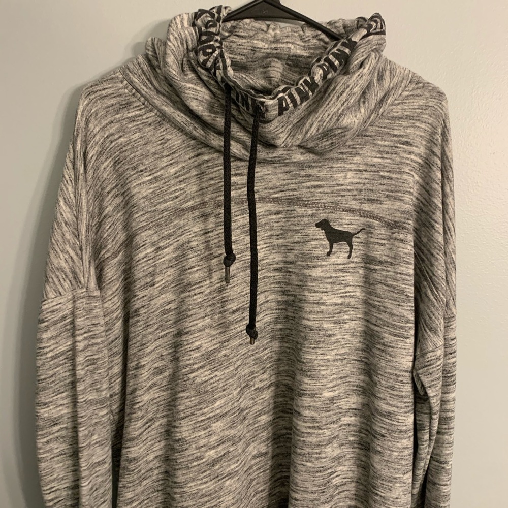 PINK cowl neck hoodie
